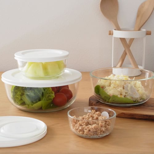 iwaki イワキ パックぼうる 400ml ホワイト 丸型 保存容器 耐熱ガラス