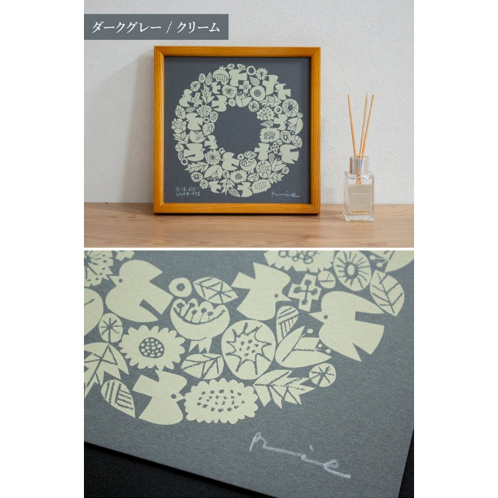 バーズワーズ シルクスクリーン フレーム付き 20 WREATH リース 木製