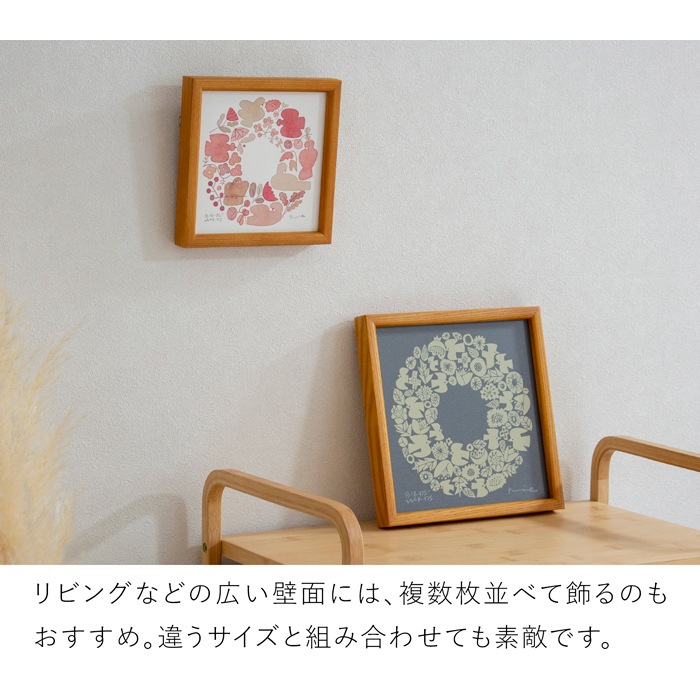バーズワーズ シルクスクリーン フレーム付き 20 WREATH リース 木製