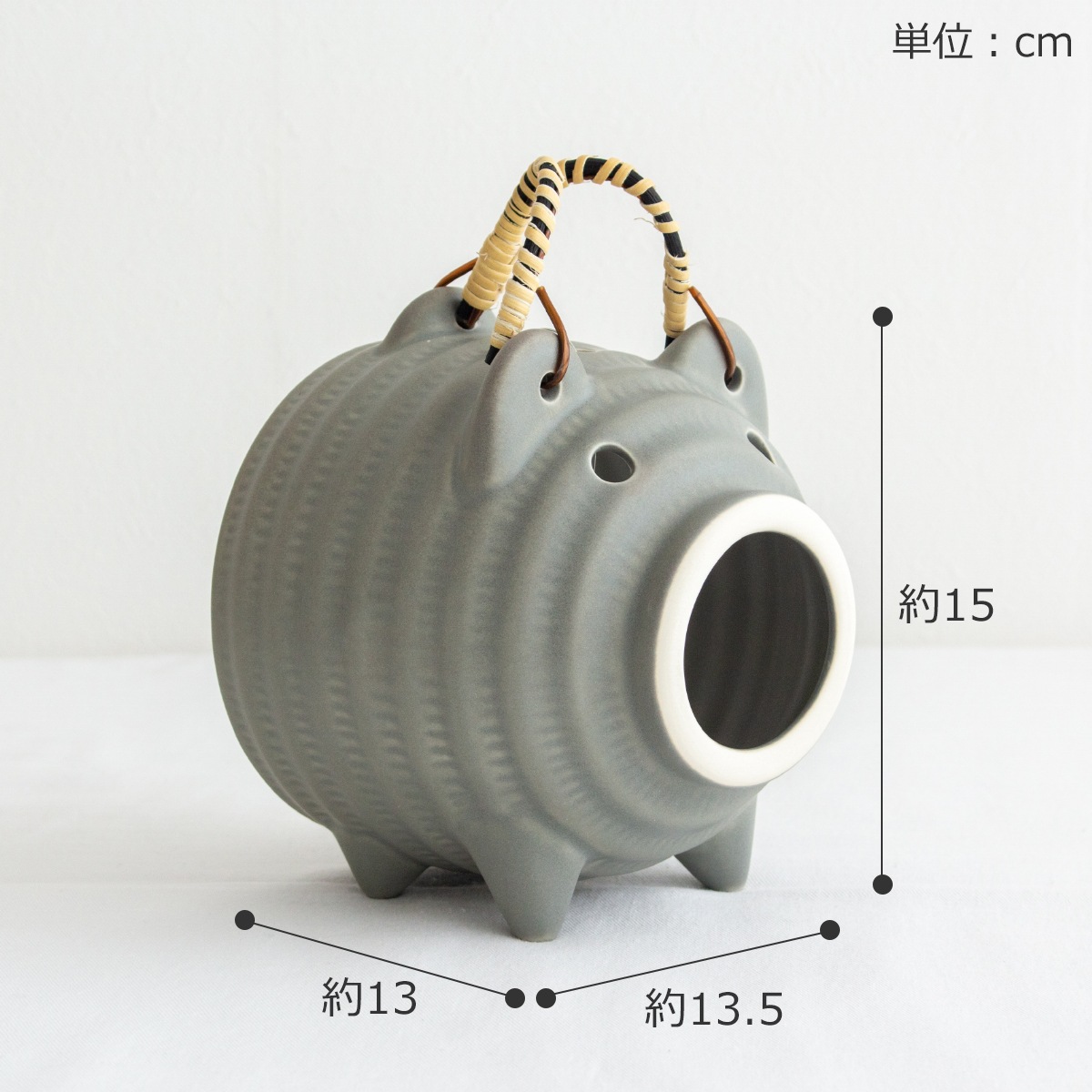 昭和レトロ　ファンシー スイカのおばけ＆ブタ　蚊取り線香カバー 灰皿　陶器製 かもしか道具店 蚊遣りブタ 当店別注カラー かやりぶた 萬古焼 日本製