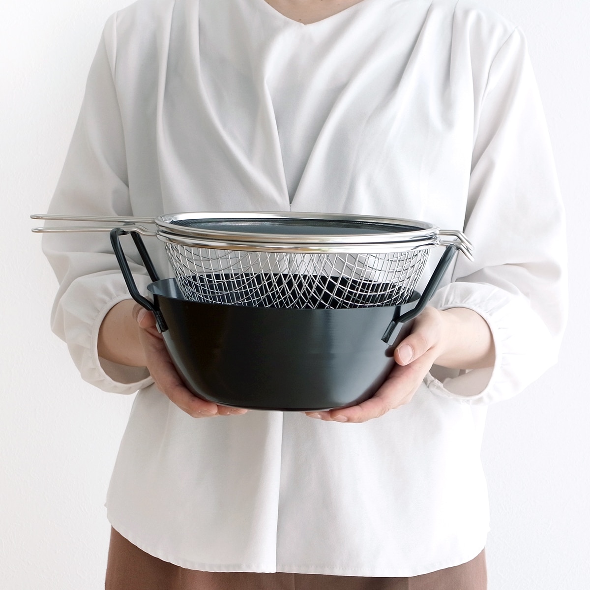 la base ラバーゼ 揚げ鍋 セット 鉄揚げ鍋 22cm 日本製 和平フレイズ