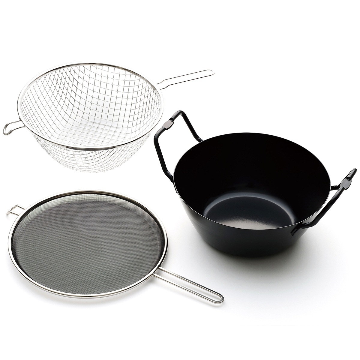 9/28まで　la base ラ バーゼ 揚げ鍋 セット 22cm LB-098 la base ラバーゼ 揚げ鍋 セット 鉄揚げ鍋 22cm 日本製 和平フレイズ