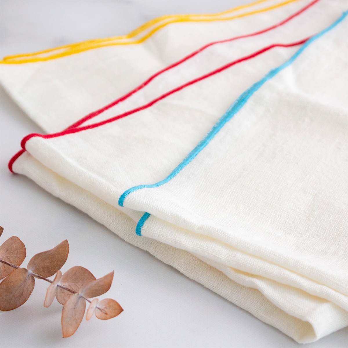 キッチンクロス リネン 厚手 カラー 3枚セット 45×60cm 大判