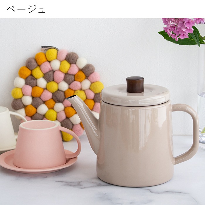 野田琺瑯 ケトル ポトル 1.5L やかん 日本製 IH対応 ガス火対応 直火