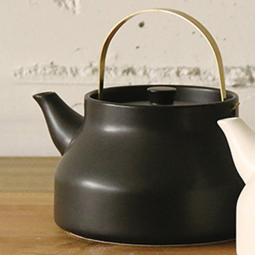 かもしか道具店 陶のやかん 1.8L 日本製 萬古焼 やかん 陶器製 直火用