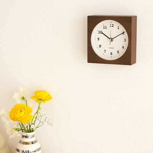 加藤木工 カトモク KATOMOKU Dual use clock 4 ブラウン 掛け