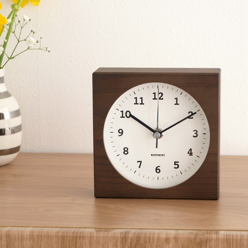 加藤木工 カトモク KATOMOKU Dual use clock 4 ブラウン 掛け