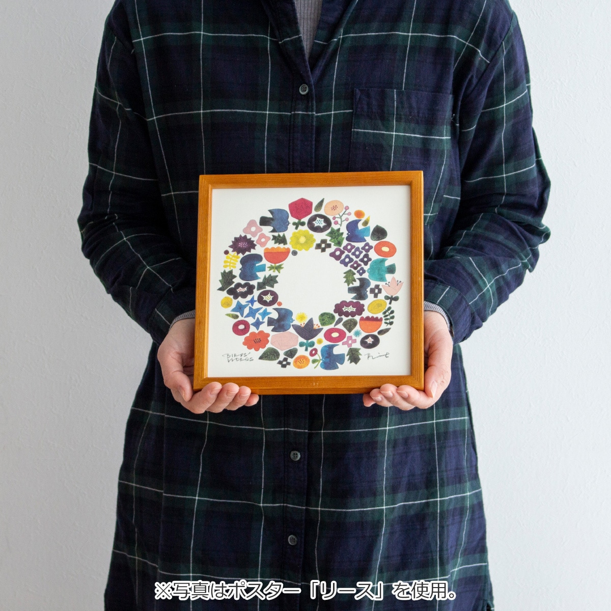 バーズワーズ ポスター フレーム付き 20 bouquet ブーケ 木製 正方形