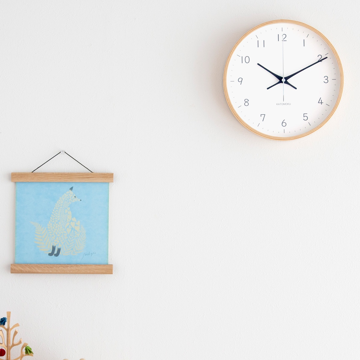加藤木工 カトモク 掛け時計 KATOMOKU plywood wall clock 22