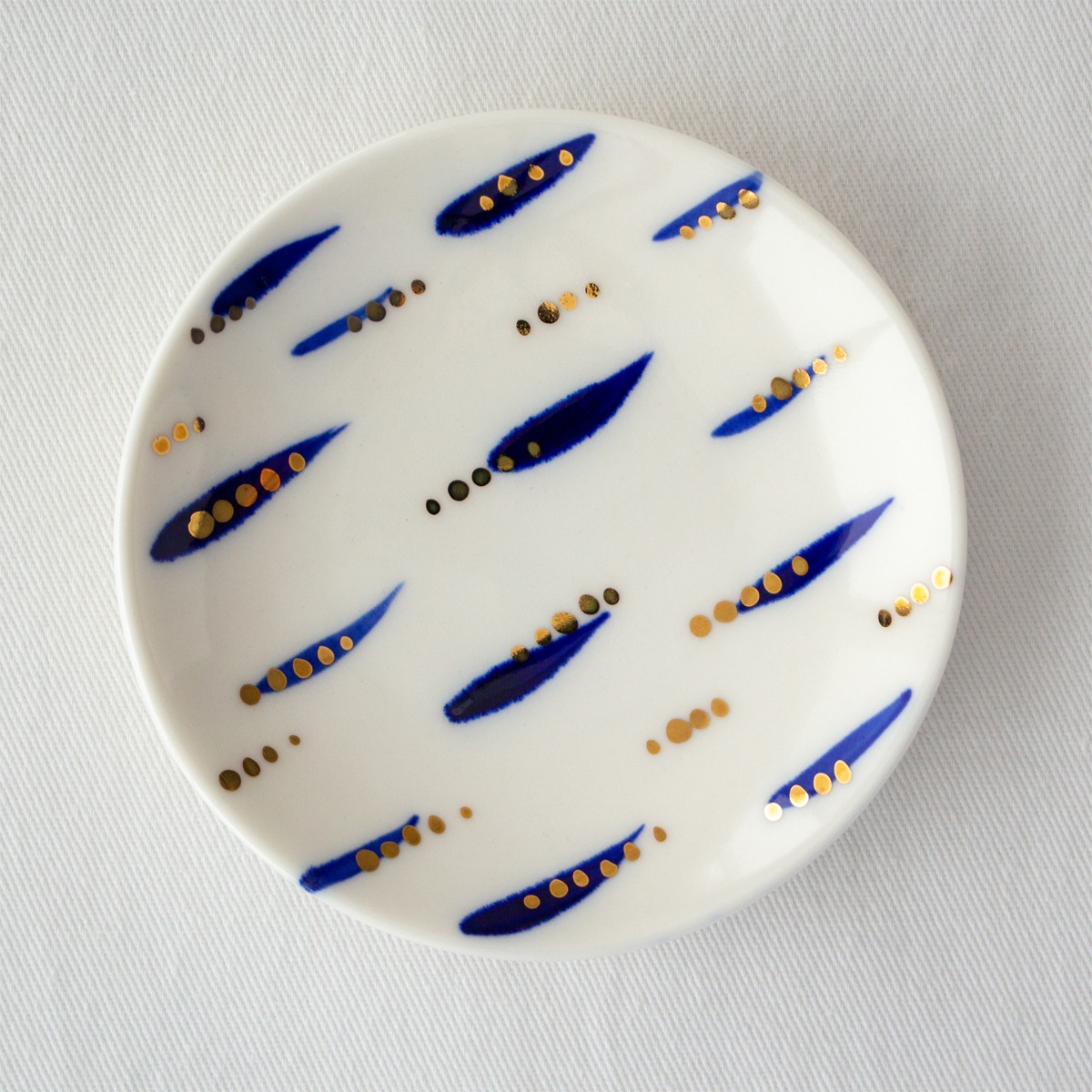 POTPURRI ポトペリー 金群青 Small plate 豆皿 2枚 セット ペア 小皿