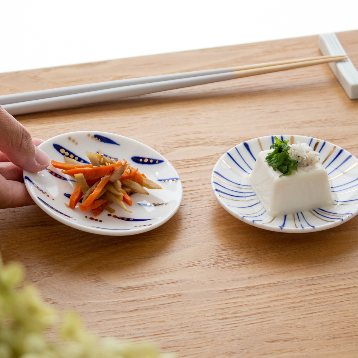 POTPURRI ポトペリー 金群青 Small plate 豆皿 2枚 セット ペア 小皿