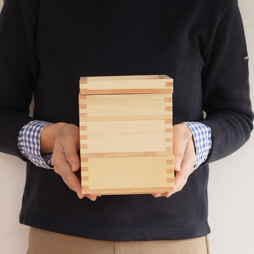 重箱 3段 セット(4.5cm×1、6cm×2) 14cm×14cm 木製 日本製 おしゃれ 枡
