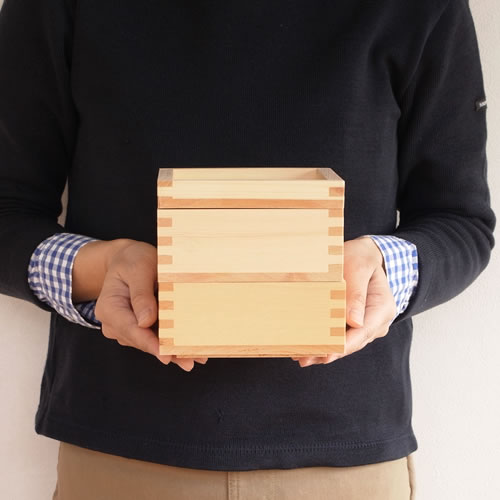 重箱 2段 セット(6cm×2) 14cm×14cm 木製 日本製 おしゃれ 枡重