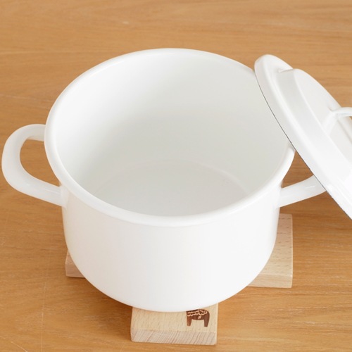 日々道具 キャセロール 蓋付き 14cm IH対応 ホーロー 琺瑯 両手鍋 鍋