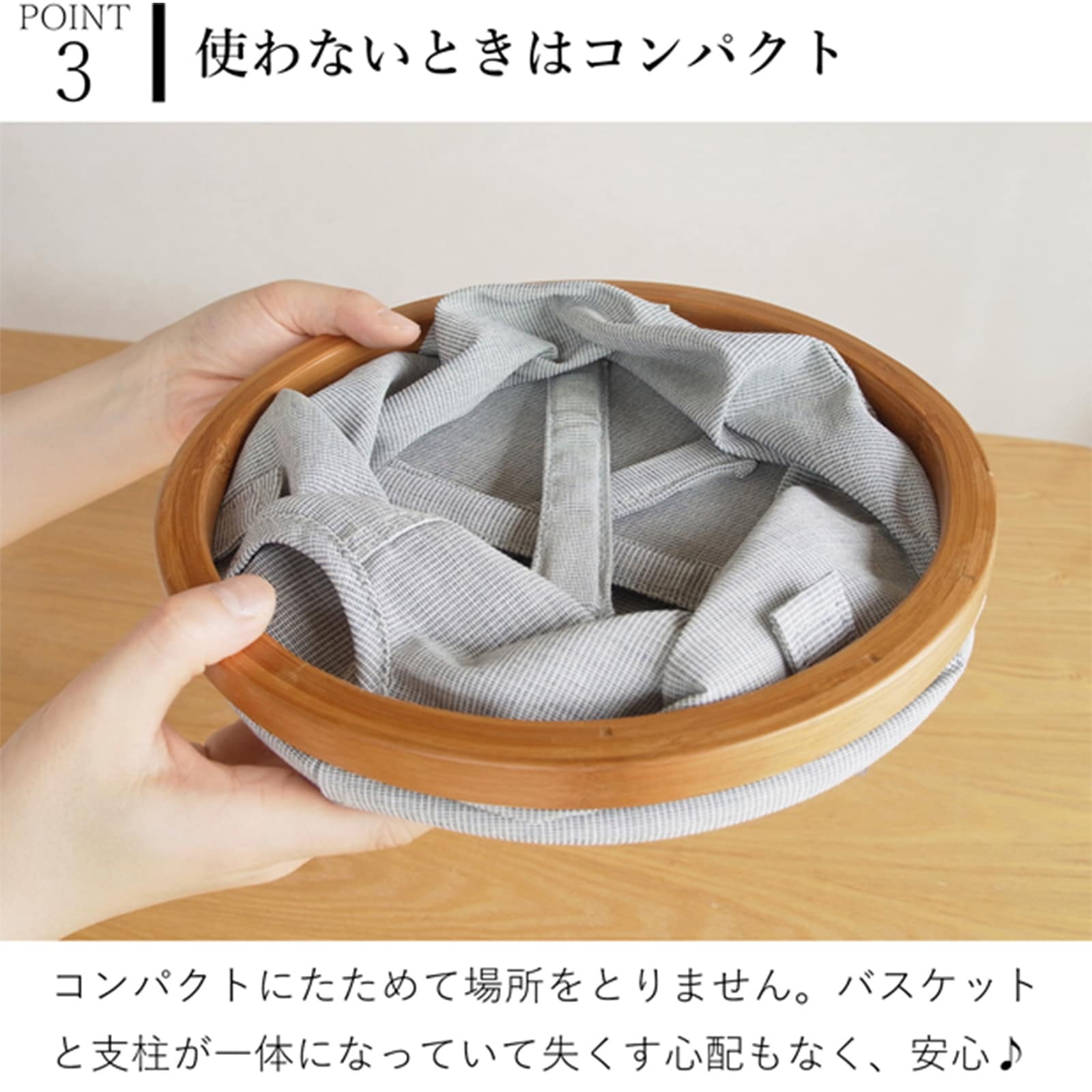 あるるになりました❤️カントリー丸型布バスケット大きめ Gudee グディ 折りたたみ 収納バスケット ストレージボックス 収納カゴ