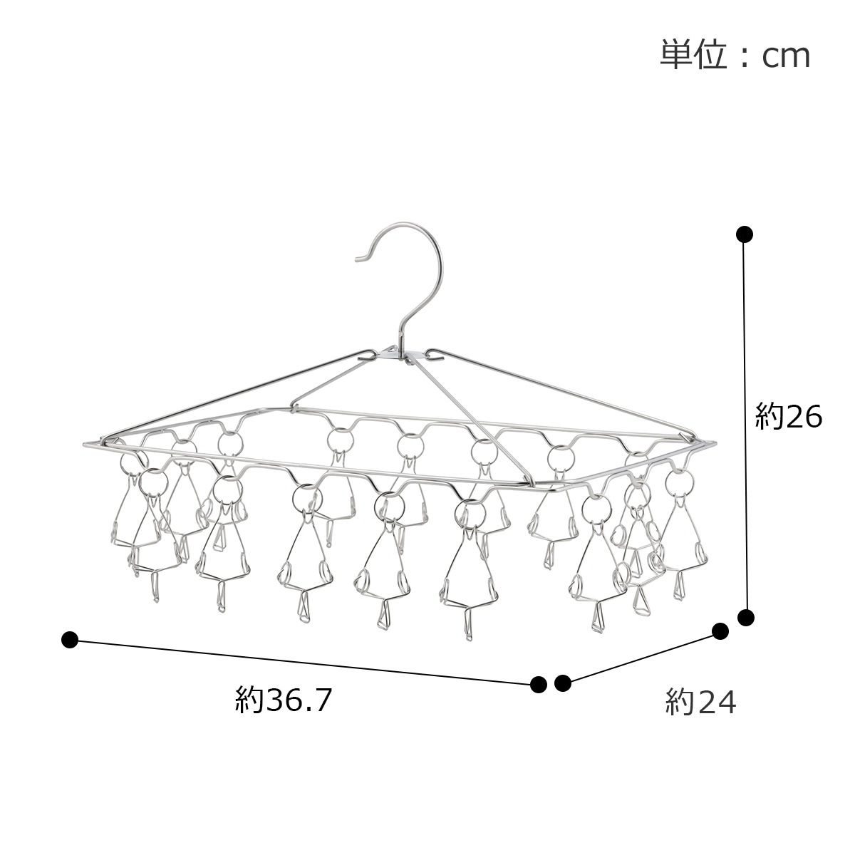 家事問屋 ピンチハンガー 16 ステンレス ピンチ ステンレスハンガー