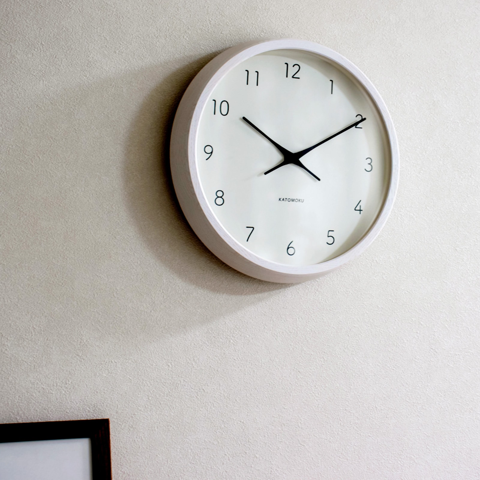 掛け時計 電波時計 木製 加藤木工 muku round wall clock 7 ホワイト