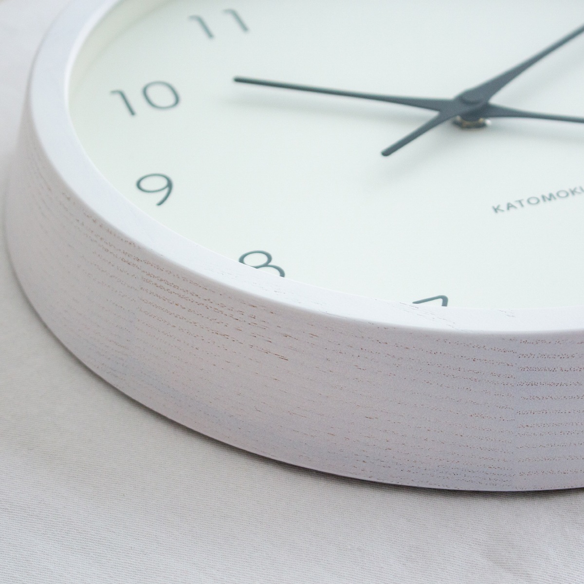 掛け時計 電波時計 木製 加藤木工 muku round wall clock 7 ホワイト