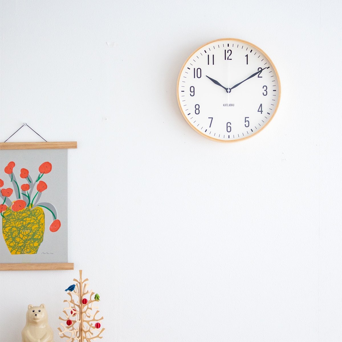 加藤木工 カトモク 掛け時計 KATOMOKU plywood wall clock 19