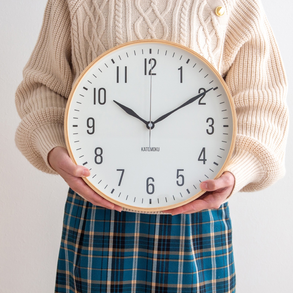 加藤木工 カトモク 掛け時計 KATOMOKU plywood wall clock 19