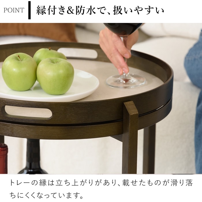 Gudee グディ キッチンワゴン 2段 木製 サイドテーブル キャスター付き