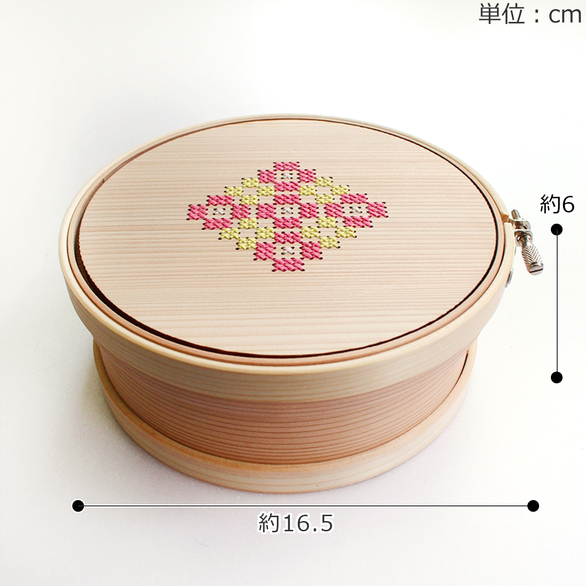 Cohana 曲げわっぱの道具箱 刺しゅう枠 刺繍枠 15cm 日本製 Made in