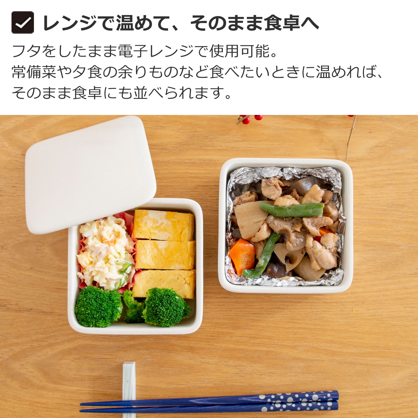 かもしか道具店 しかくいふたものセット 保存容器 冬季限定カラー 電子