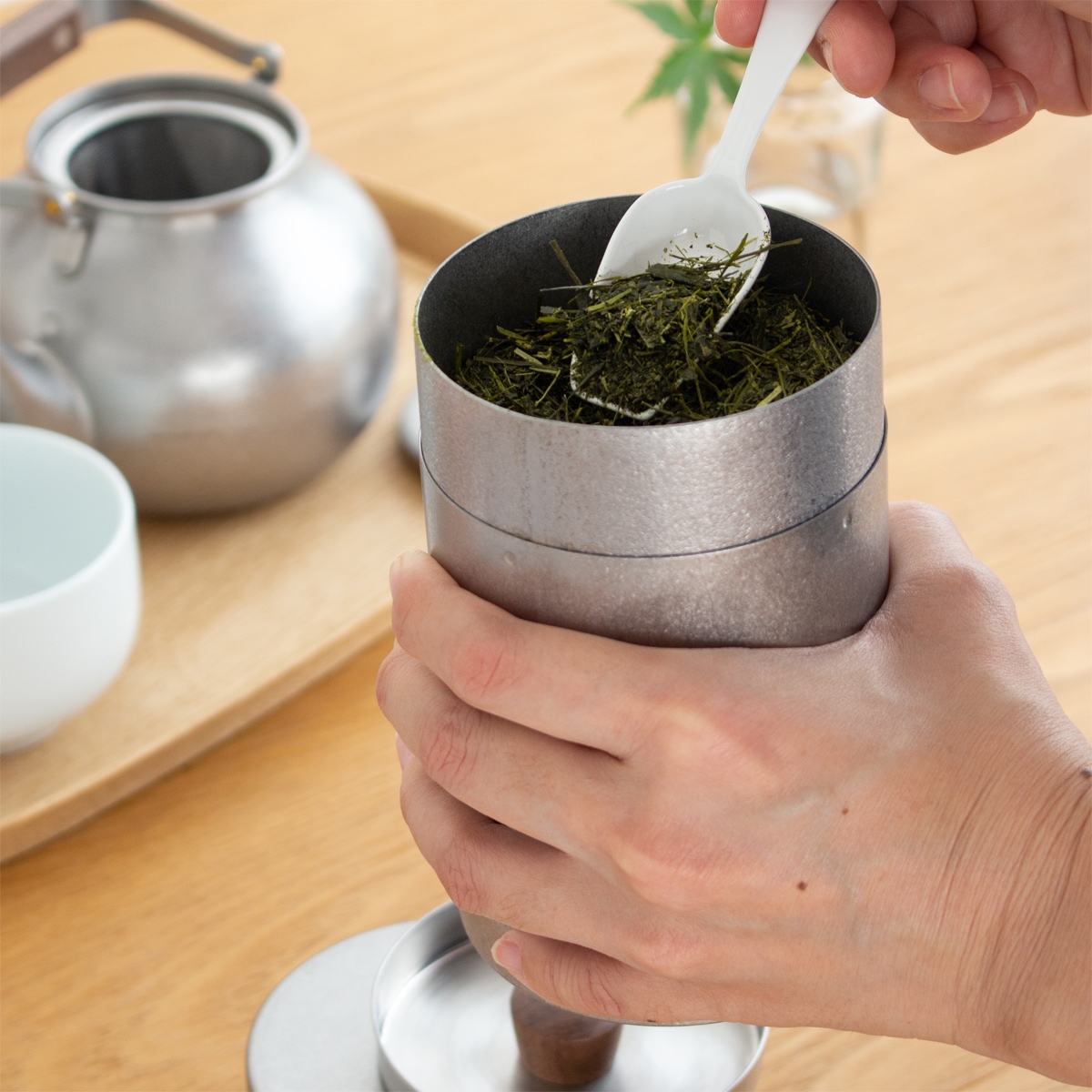 宮崎製作所 茶筒 大 300g Miyaco ミヤコ ステンレス 茶き 茶葉 茶缶