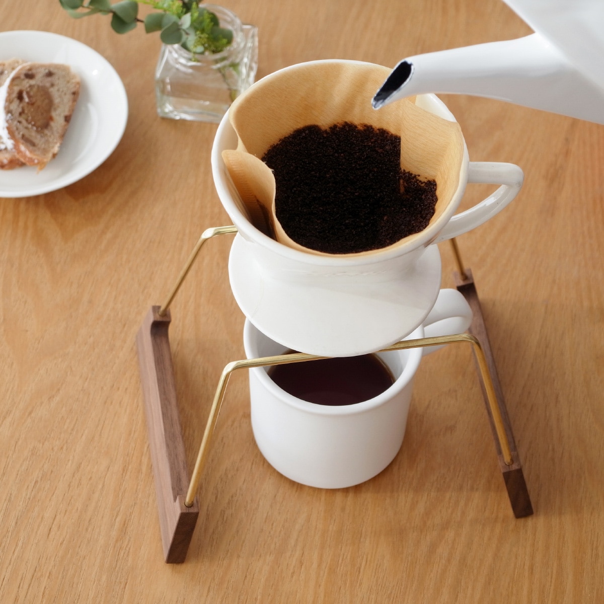 みはたや ドリップスタンド S ウォルナット 木製 真鍮 コーヒー