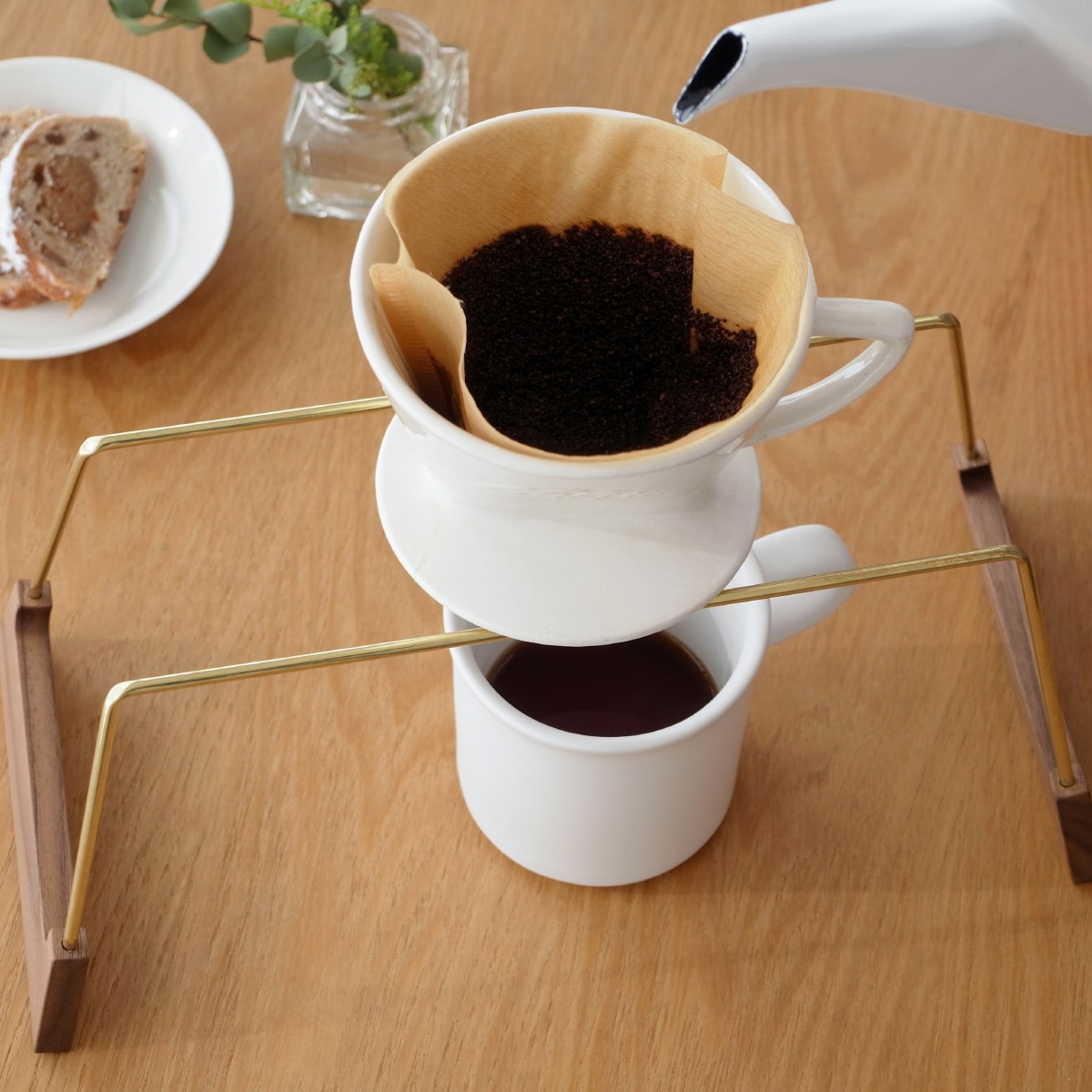 みはたや ドリップスタンド W ウォルナット 木製 真鍮 コーヒー
