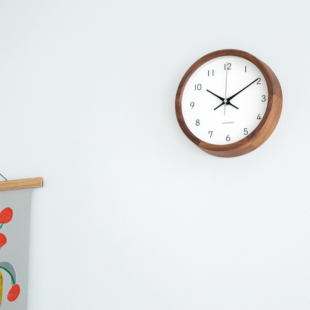 掛け時計 電波時計 木製 加藤木工 muku round wall clock 19