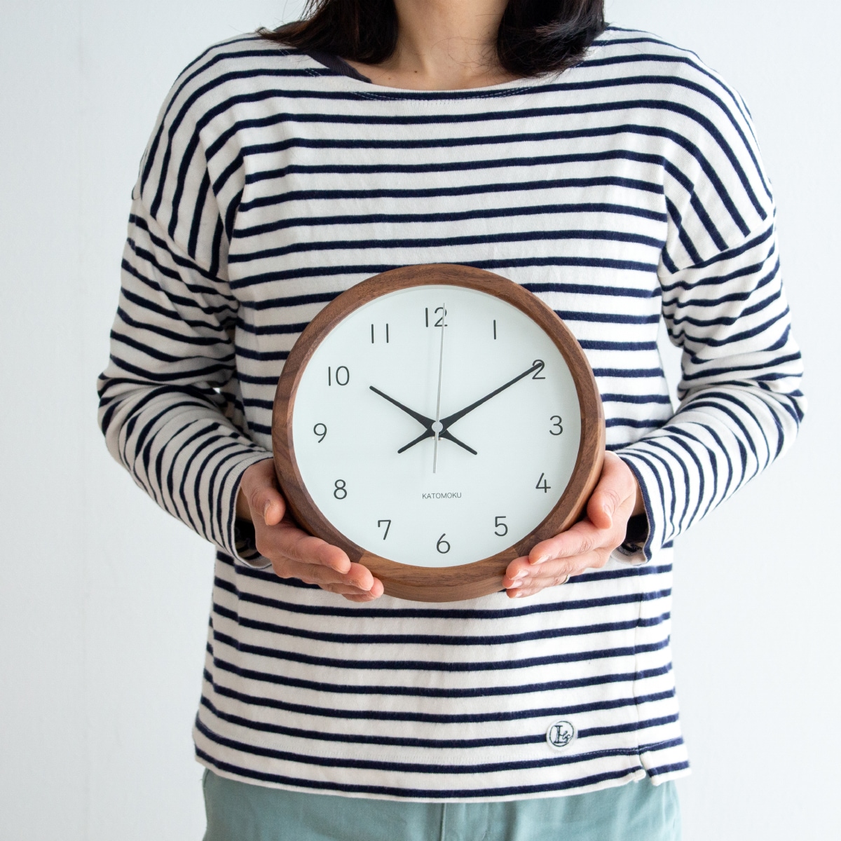 掛け時計 電波時計 木製 加藤木工 muku round wall clock 19