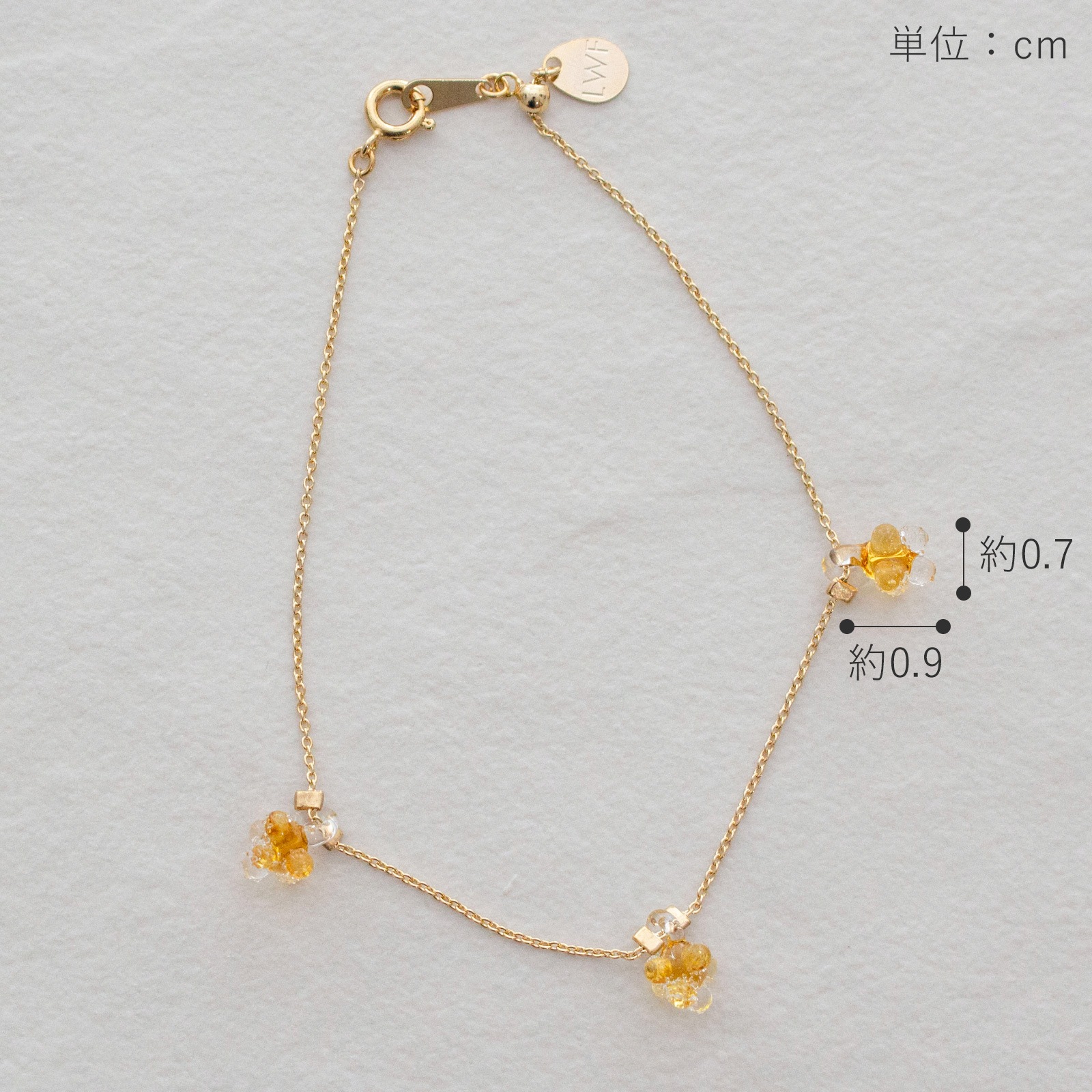 ハリオ ブレスレット ひとふさのミモザ 花 ガラス製 HARIO Lampwork
