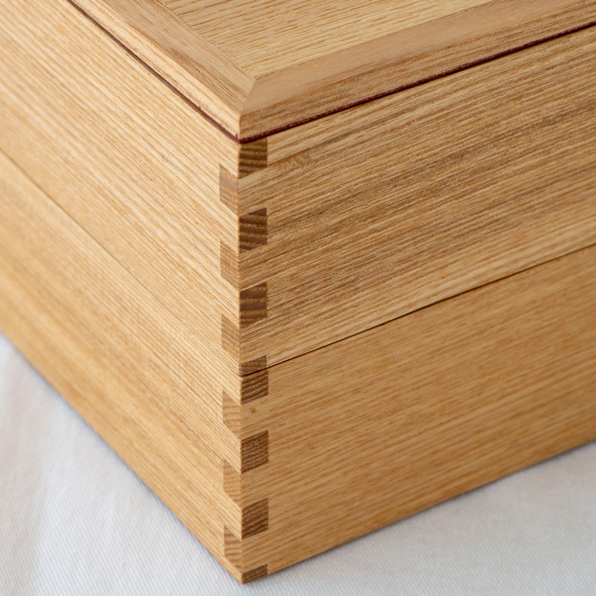 松屋漆器店 重箱 白木塗タモ6.0 三段 6寸 内朱 白木 約18×18cm 木製