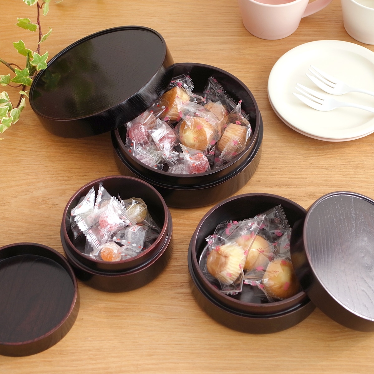 畑漆器店 SOJI hako 漆 M 13.5cm col. 山中漆器 弁当箱 430ml 木製