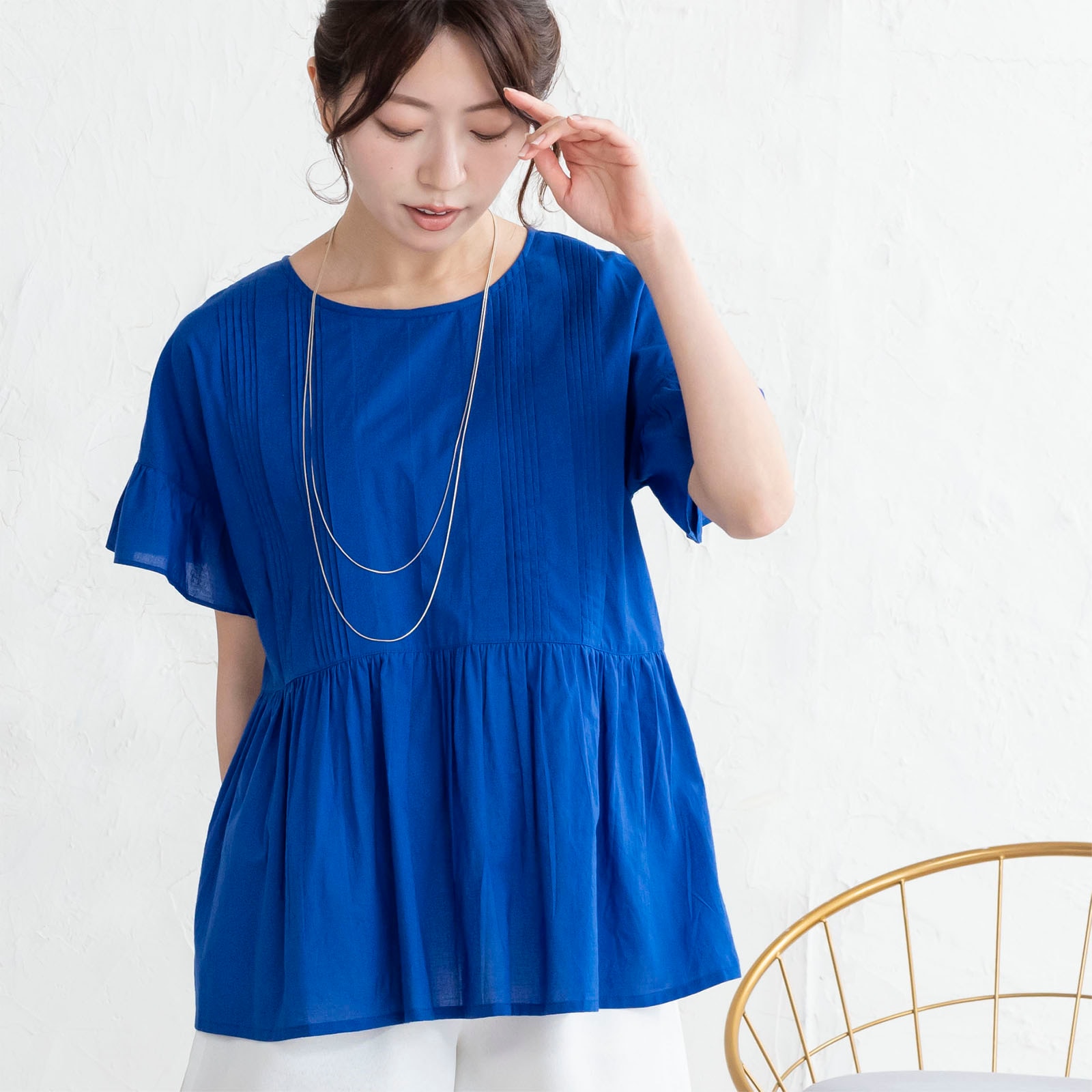 ピンタックペプラムブラウス|レディースオフィスカジュアル通販BOW