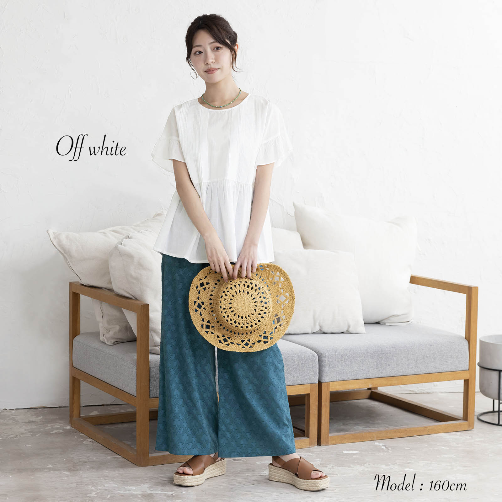 新品未使用★ピンタックペプラムブラウス Fit more ブラウス シャツ ピンタックリボンペプラムブラウス