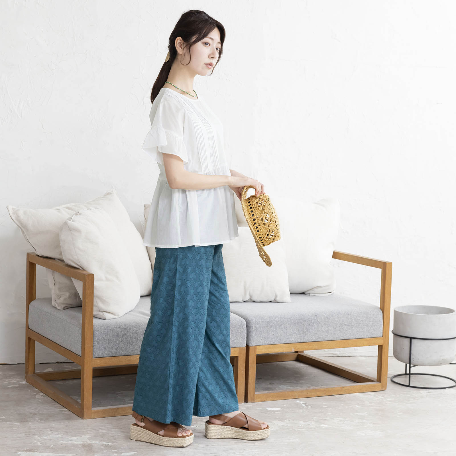 ピンタックペプラムブラウス|レディースオフィスカジュアル通販BOW