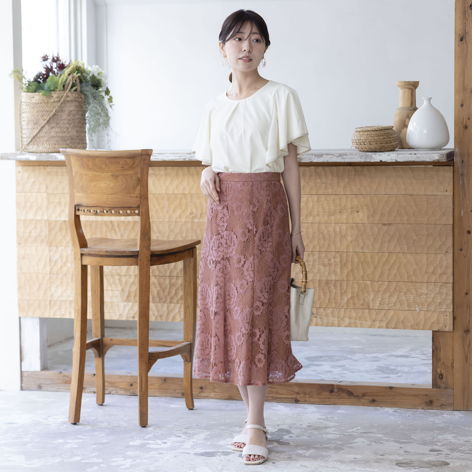 レーススカート 高見え スカート マーメイド マーメイドスカート 秋冬