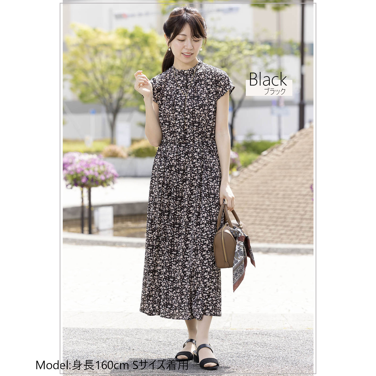 ■美品 marble SUD 小鳥プリント バンドカラーワンピース marble SUD｜ツヴィトーク タックワンピース - marble SUD(マーブル