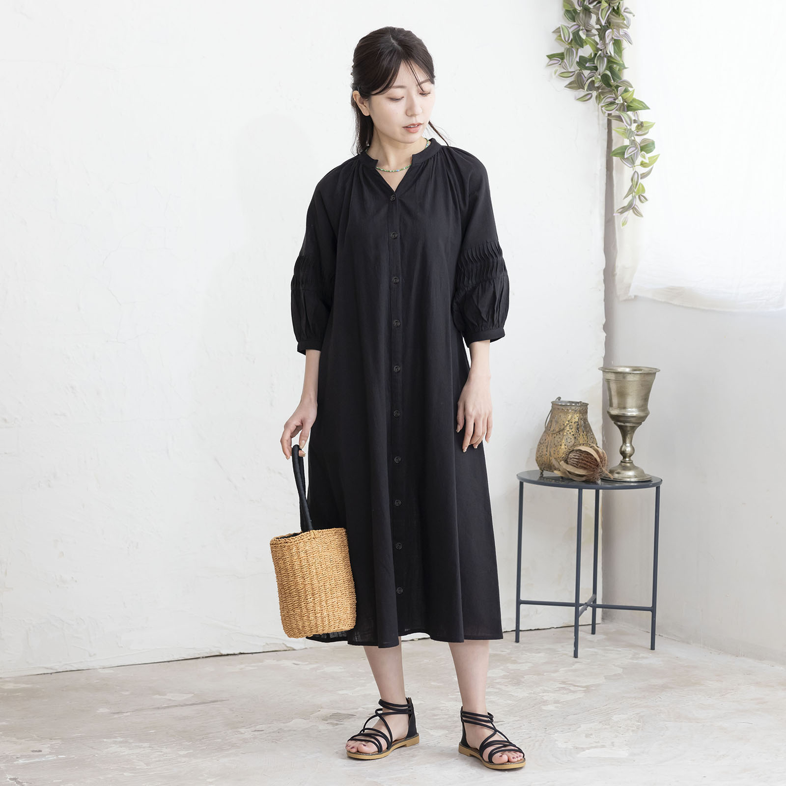 ピンタックシャツワンピース|レディースオフィスカジュアル通販BOW