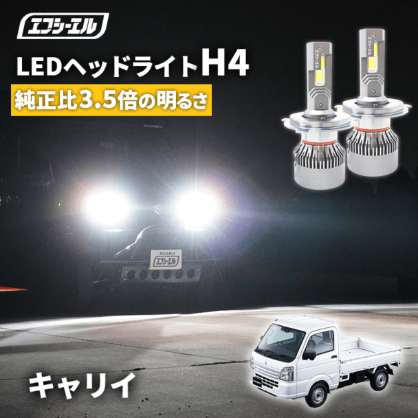 5/17-5/21は10%OFF／キャリィ キャリイ  DA63T DA16T  H4 Hi/Lo LED ヘッドライト ファン付き ホワイト 6200ルーメン   【まとめ割】 