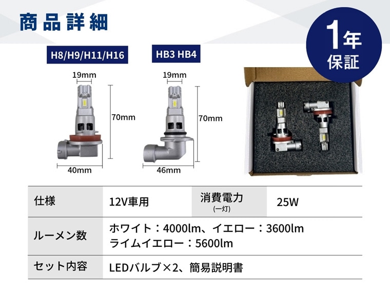 フォグランプ専用 LEDバルブ H8/H11/H16【公式通販】fcl. 車のLED専門店