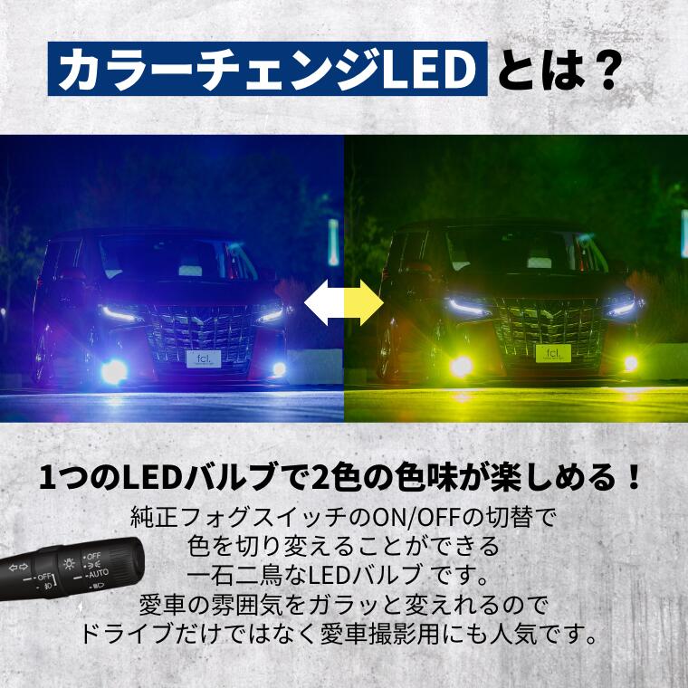 2色切替LED レンズユニット カラーチェンジLEDバルブ フォグランプ