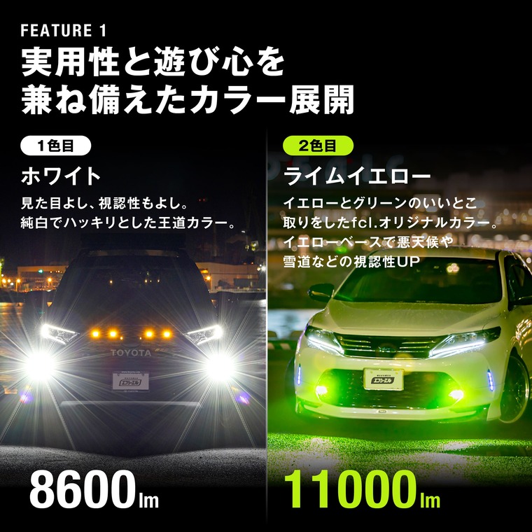 LEDフォグランプ H8/H11/H16 HB4 PSX26W 3色切り替え イエロー