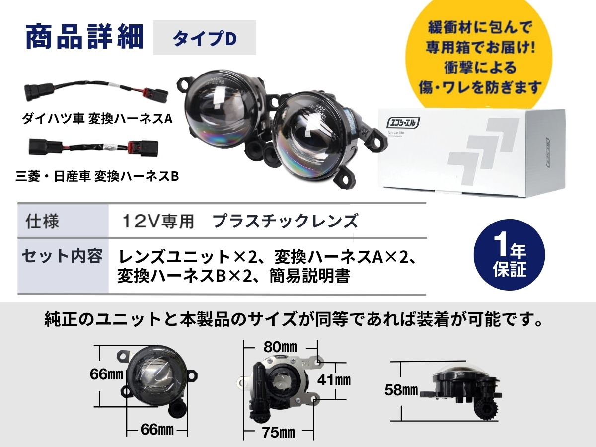 純正LED交換用 フォグランプ レンズユニット クリアレンズ 1年保証