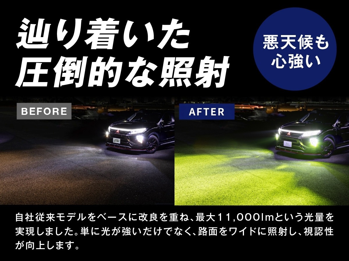 ガラスレンズユニット カラーチェンジLEDバルブ フォグランプ セット