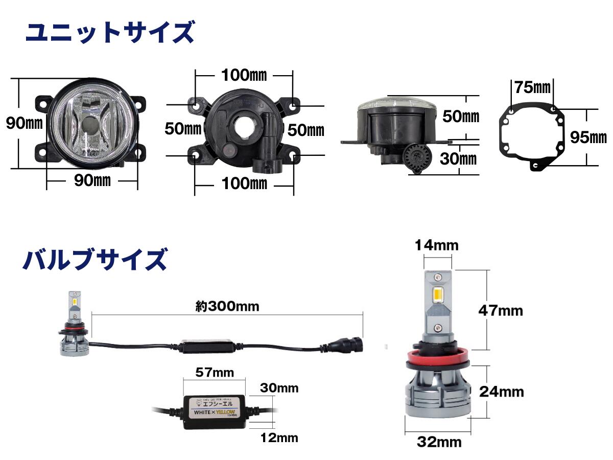 2色切り替え フォグランプ ユニット led 2色切り替え レンズセット led