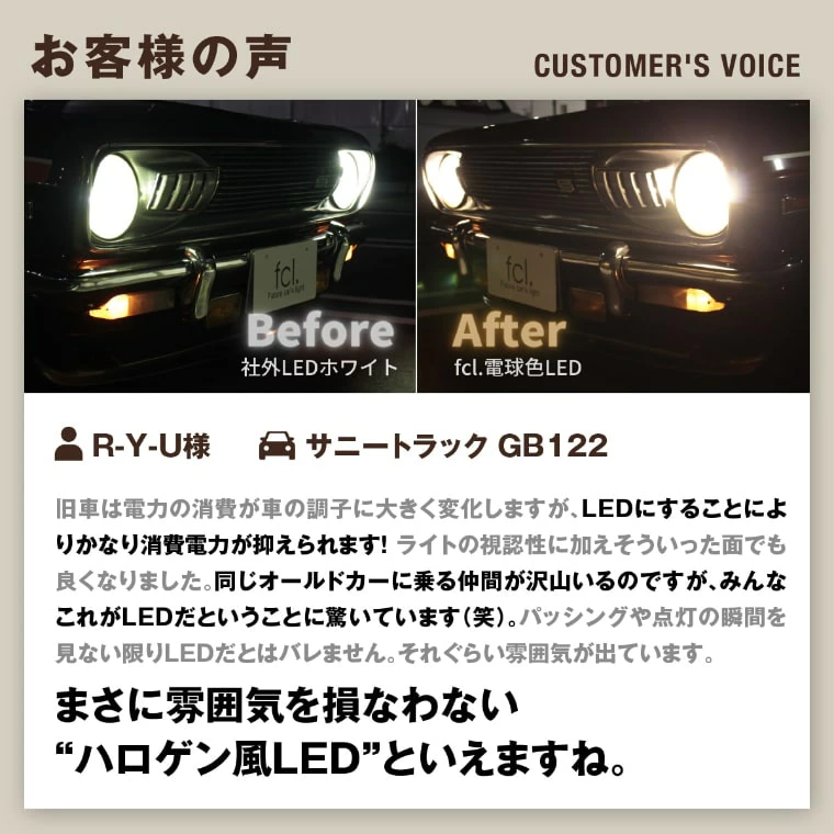 LEDヘッドライト H4 Hi/Lo 電球色 /公式 エフシーエル