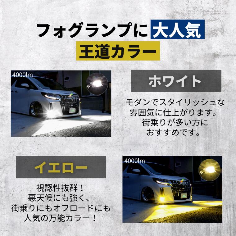 イエロー フォグランプレンズユニット 2色切り替えledバルブセット